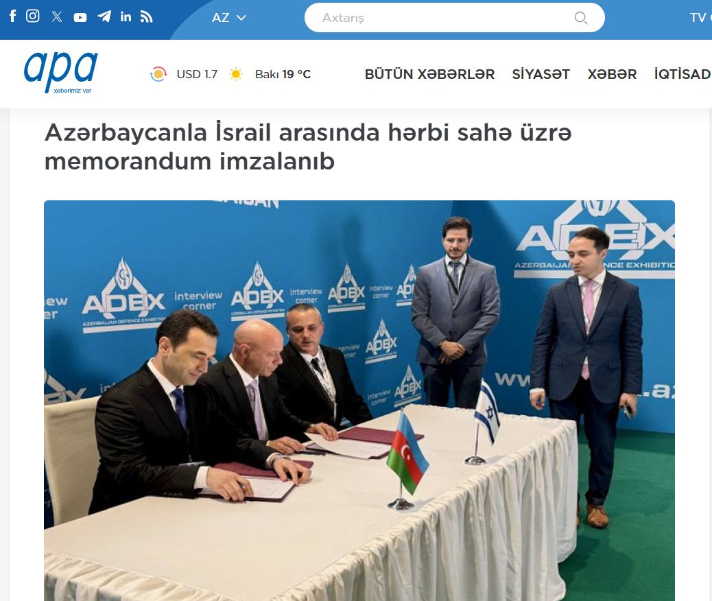 Azerbaycan medyasında anlaşma haberi